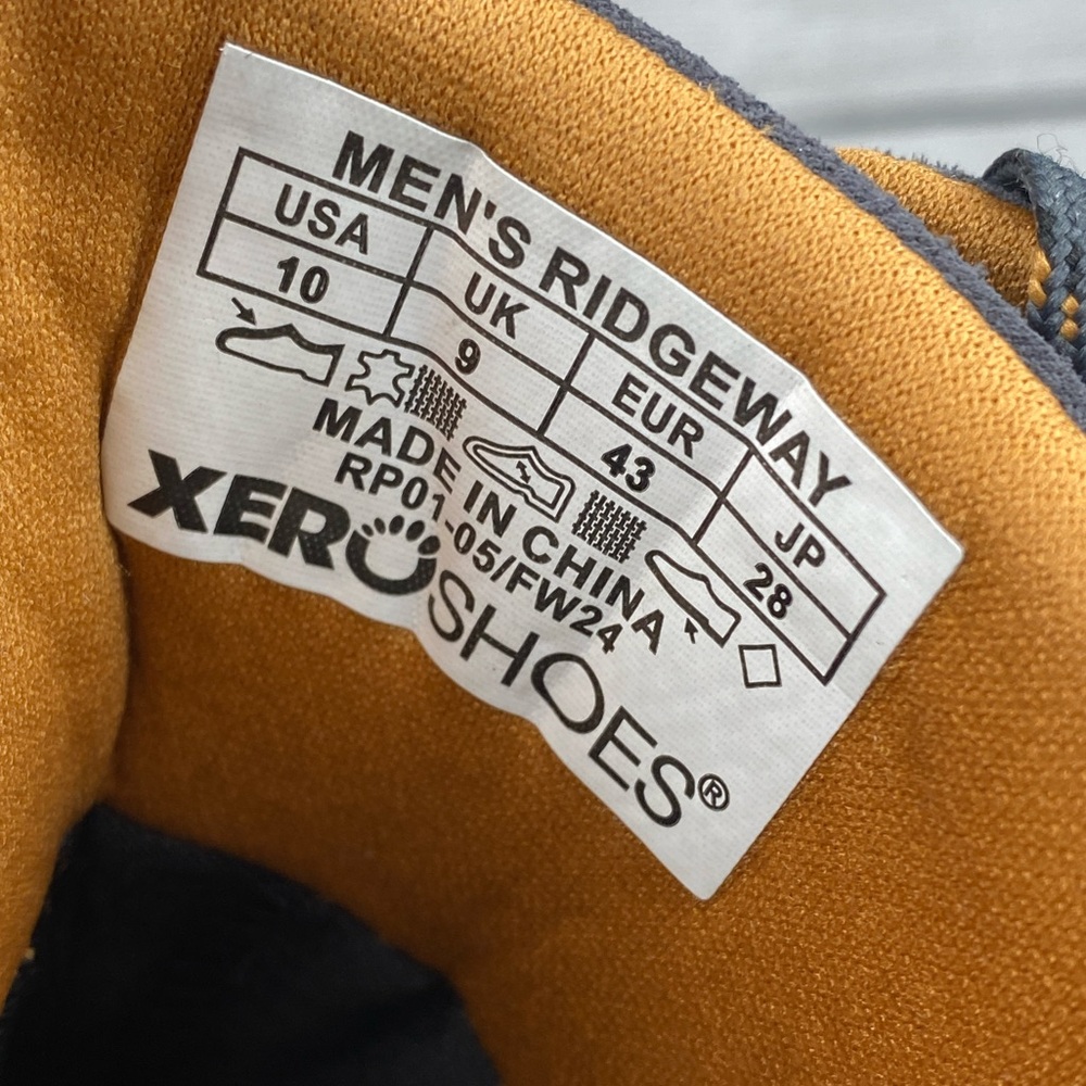 Xero Ridgeway Retro Inspired Waterproof Hiker Barefoot Boot Men’s Shoe Size 10 - Picture 13 of 13